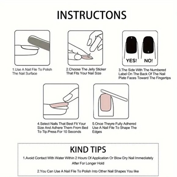 New Cute Doll Colorful Glossy Finish Press On Nails Sets - Picture 4 of 6